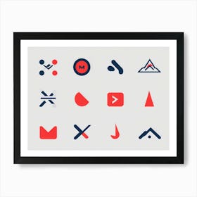 Abstract Vector Icons Set For A Modern Web Navigation Interface Incorporating Minimalist Design Sc (1) Art Print