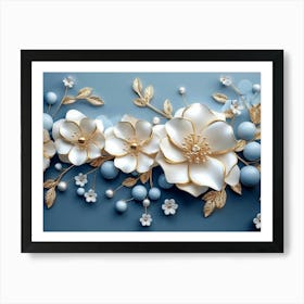 Flowers With Pearls Art Print