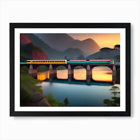 A train passes through the nine-arch bridge in Sri Lanka 1 Art Print