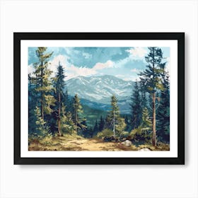 Landscape Forest Illustration 2 Art Print