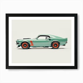 Toy Car 69 Mustang Boss 302 Teal Art Print