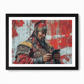 Genghis Khan's Urban Expedition: Conquest Meets Exploration Art Print