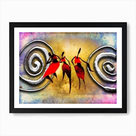 Tribal African Art Illustration In Painting Style 153 Art Print