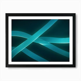 Abstract Image Of Blue Glowing Lines On A Dark Background Art Print