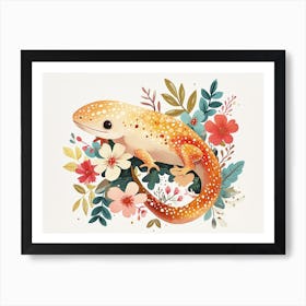 Little Floral Salamander Art Print