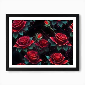 Roses Wallpaper Art Print