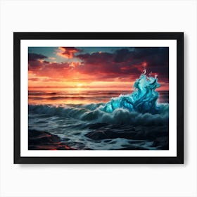 Mermaid In The Ocean Art Print