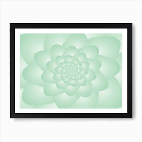 Pastel Colors Flower Pattern Set Green Art Print