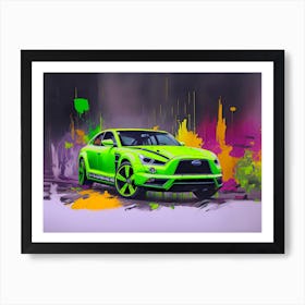 Lime Green Car Art Print