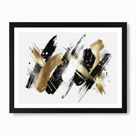 Abstract Gold And Black Painting 42 Art Print