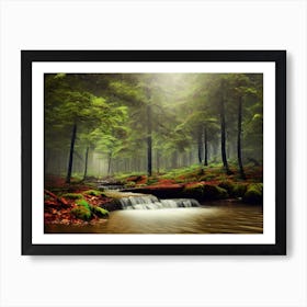 Stream In The Forest 2 Art Print