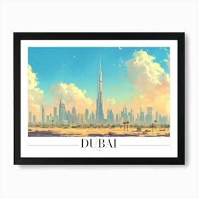 Dubai City Skyline Art Print