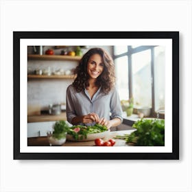 Healthy Woman In Kitchen 5 Art Print