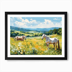 Horses Painting In Appalachian Mountains, Usa, Landscape 3 Art Print