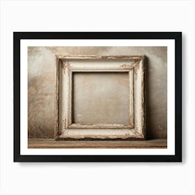 Vintage Textured Cardboard Frame Holding An Artistic Design Edges Worn And Gently Curling Patina O (1) Art Print