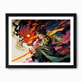 Samurai Demon Slayer Art Print