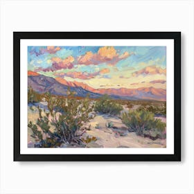 Western Sunset Landscapes Mojave Desert Nevada 2 Art Print