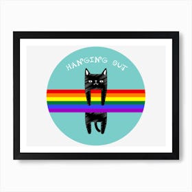 Vintage Cat Style Kitten Black Cat Art Print