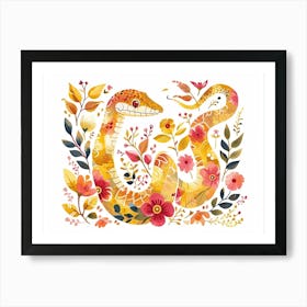 Little Floral Cobra 1 Art Print