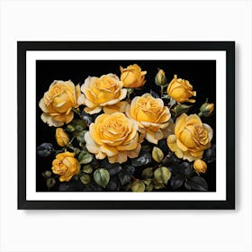 Default A Stunning Watercolor Painting Of Vibrant Yellow Roses 2 (1) Art Print