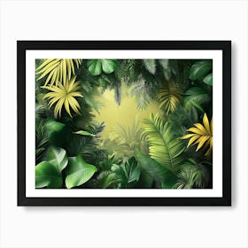 3d Tropical Forest, Wild Jungle 3 Art Print