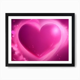 A Glowing Pink Heart Vibrant Horizontal Composition 60 Art Print