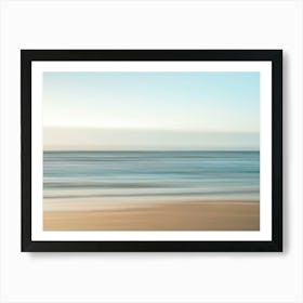 Dreamy long exposure of the ocean - neutral colors and blue waves - abstract nature and travel photography by Christa Stroo Art Print