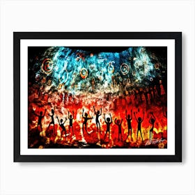 Cave Wall Dance 2 - People Of The Earth Art Print