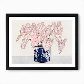 Pink Syngonium Plant Art Print