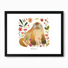 Little Floral Walrus 3 Poster Art Print