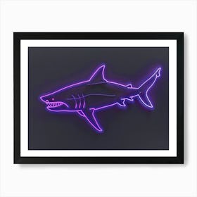 Neon Purple Smallscale Cookiecutter Shark 2 Art Print