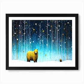 Winter Bear Viral - Bear In The Snow Art Print