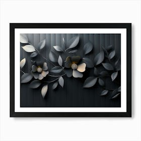 Black And White Floral Wall Art 1 Art Print