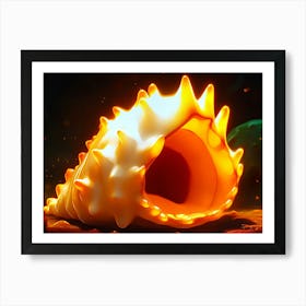 Sea Shell With Flames Affiche