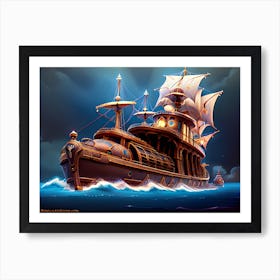 Steampunk Submarine 7 Art Print