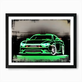 Ford Mustang Glow In The Dark Art Print