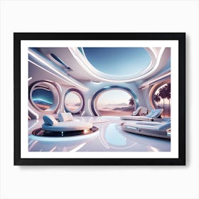 Futuristic Living Room Art Print