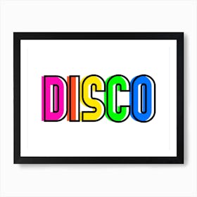 Disco Rainbow Typography Art Print