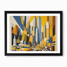 Vintage Cubist Travel Poster New York City Art Print