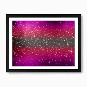 Pink Purple Shades Shining Star Background Art Print