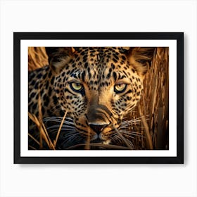 African Leopard Close Up Realism 1 Art Print