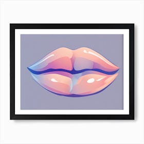 Kissing Lips VECTOR ART Art Print