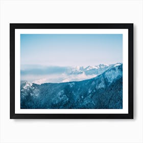 Blue Winter Mountains Art Print