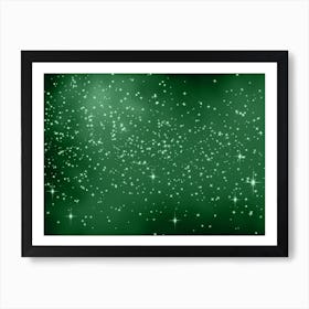 Forest Green Shining Star Background Art Print