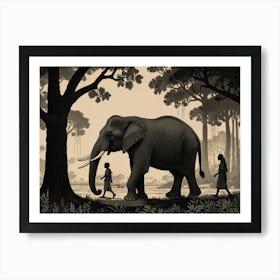 Elephant In The Woods Art Print