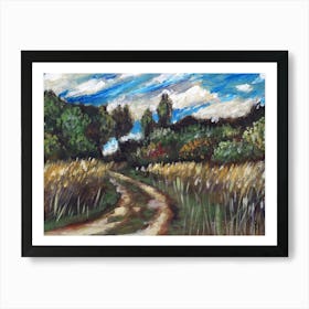 Rural Path - landscape painting Anton Maliar impressionism nature field forest sky living room bedroom art Art Print