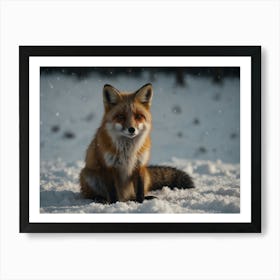 Fox In The Snow Art Print