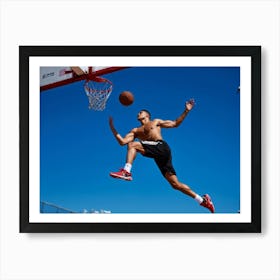 Young Shot Competition Play Board Urban Action Man Court Training Fitness Basket Abdomin (16) Art Print