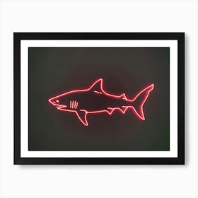 Neon Zebra Shark 3 Art Print