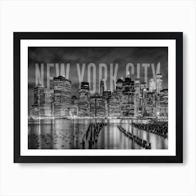 New York City Skyline Monochrome Art Print